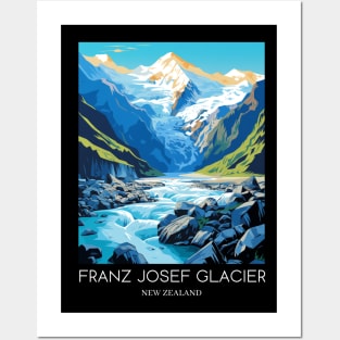 A Pop Art Travel Print of the Franz Josef Glacier - New Zealand Posters and Art